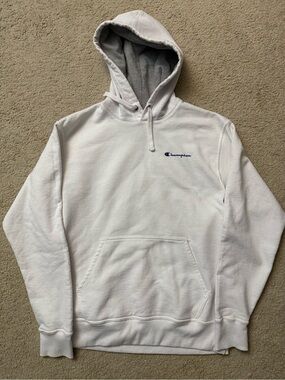 Champion Men’s White Hoodie with Small Logo (WORN ONCE!)